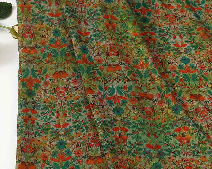 Floral Rayon Blend Fabric | Spring Trail Print, 59"W