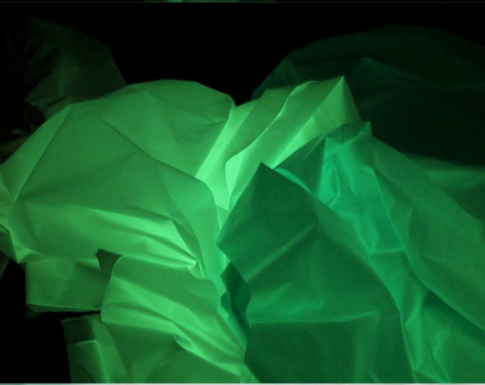 Midnight Green Laser Luminous reflective fluorescent fabric, DIY fabric, 59"W, Water proof retro-reflective coating, tear resisting fabric