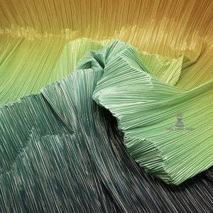 59"W Crepe Paper Pleated Stiff Wedding Fabric, Tessuto di design fai da te fatto a mano creativo, 14 colori sfumati da scegliere, Tappezzeria, Decor, Costume