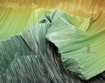 59"W Crepe Paper Pleated Stiff Wedding Fabric, Creative handmade DIY Designer Fabric, 14 Gradient colors to pick, Upholstery, Decor, Costume