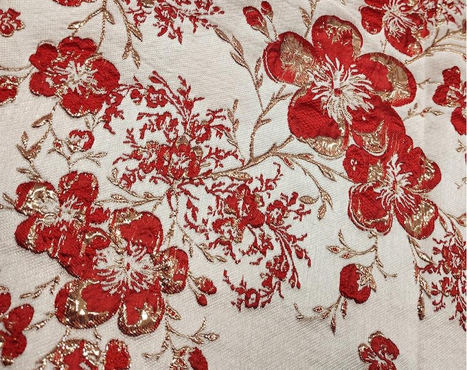 Gold thread jacquard fabric, 3D oil painting texture, designer fabric, Upholstery, Prom dress and Sewing fabric, 55" W By 1 Meter on SALE