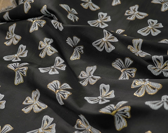 Gold thread colorful butterfly jacquard fabric, designer fabric, Upholstery, Quilting, Sewing, drapery, Costume, DIY/fabric, 59"W By 1 Meter