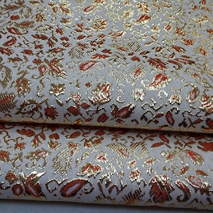 Broccato Paisley metallico / 9.99 Prezzo pieno del contatore / 35"-55"Ampio / Tessuto di broccato cinese / tessuto cinese / Jacquard cinese / tessuto asiatico /