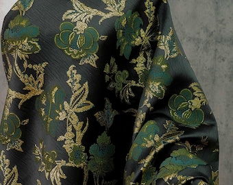Gold thread jacquard fabric, 3D texture, designer fabric, Upholstery, Decor, Costume, Curtain, Handbag, Sewing/Fabric by the meter, 59" W