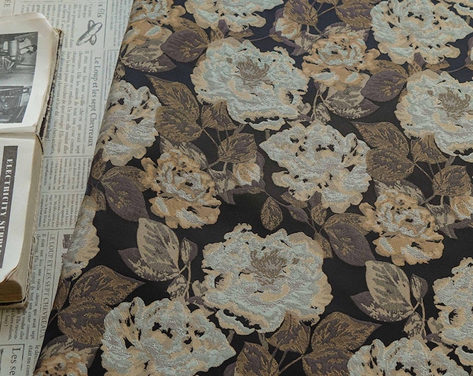 Abstract Floral Jacquard Fabric: 3D Texture Upholstery & Sewing - 60" Wide