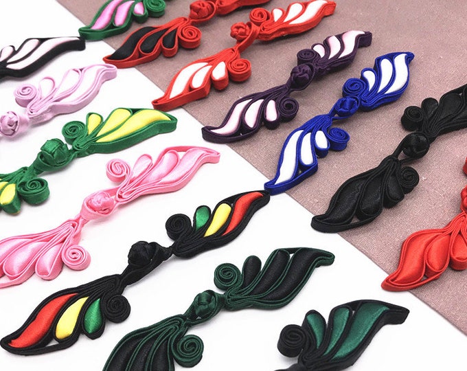 23 colors Leaves Handmade Sewing Fasteners Chinese Closure Knot Cheongsam Frog Buttons