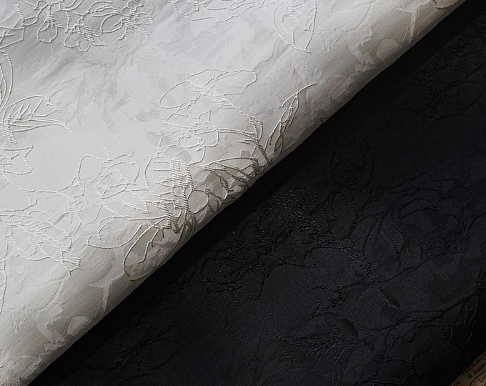 55" Wide Embossed hook edge 3D jacquard fabric Texture Blended Handmade DIY Designer Fabric - Unique Textured Upholstery & Crafting Material