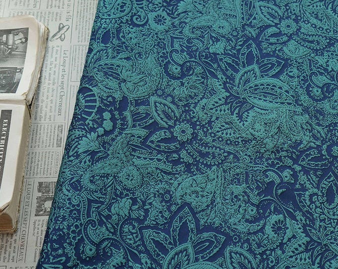 European Embossed Paisley Textured Jacquard Fabric – Color-Woven Decorative Upholstery for Home Decor, 55"Wide