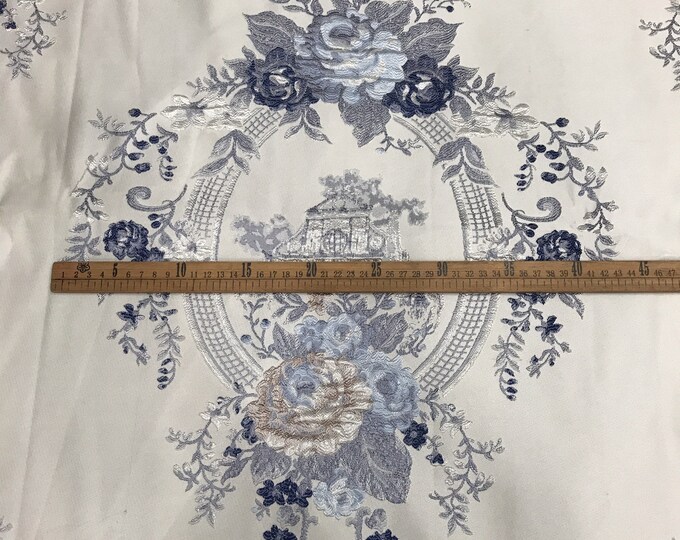 56"W Metallic Damask Satin Fabric, 3d Texture jacquard Palace fabric, Upholstery, Quilting and Sewing fabric, Dress , Curtain by the yard