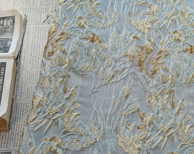 3D Embossed Abstract Floral Yarn-Dyed Fashion Fabric, 56" Wide