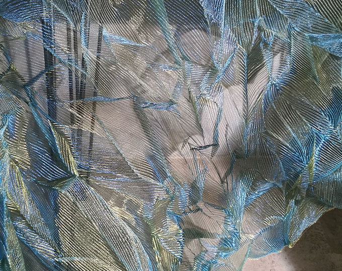 Creative texture pleated fabric, 57"W, 3 Colors, hand-pressed crepe Designer Fabric, Wedding, Gowns, Dress, Crafts, Events, DIY, background