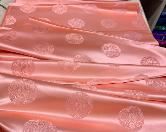 Mongolia Tibetan Plain Chinese Silk Brocade Fabric, 29.5"W, Upholstery, Decor, Costume, Curtain, Handbag, Sewing, Cheongsam/Fabric by 1meter