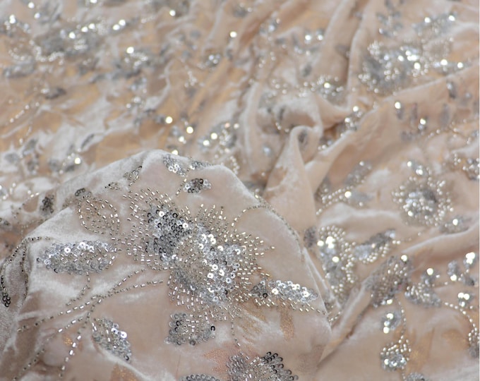 Stretchy Velvet Gorgeous embroidery Jacquard Fabric by Meter, 55"Wide, prom, Dress, Curtains, Drapery, Upholstery, Sewing, DIY, Scarf/Fabric
