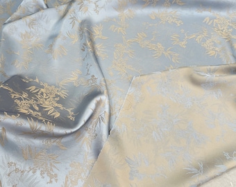 Tela de damasco satinado jacquard de bambú: rayón de doble cara, 140 cm de ancho