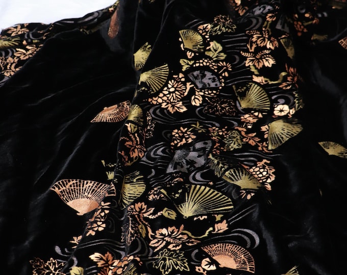 Gold Foil Adhesive Velvet Fabric – Luxurious Shimmer Craft & Sewing Material, 55"Wide