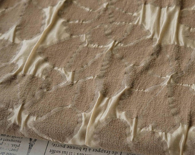 Vintage brown jacquard fabric, 3D fabric, designer fabric, Upholstery, Prom dress, 53"W, Upholstery, Decor, Costume/Fabric by the meter