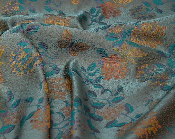 song silk brocade fabric multicolors cheongsam Qipao brocade fabric by the meter, 29.5"W, Upholstery, Sewing, drapery, Quilting, DIY fabric