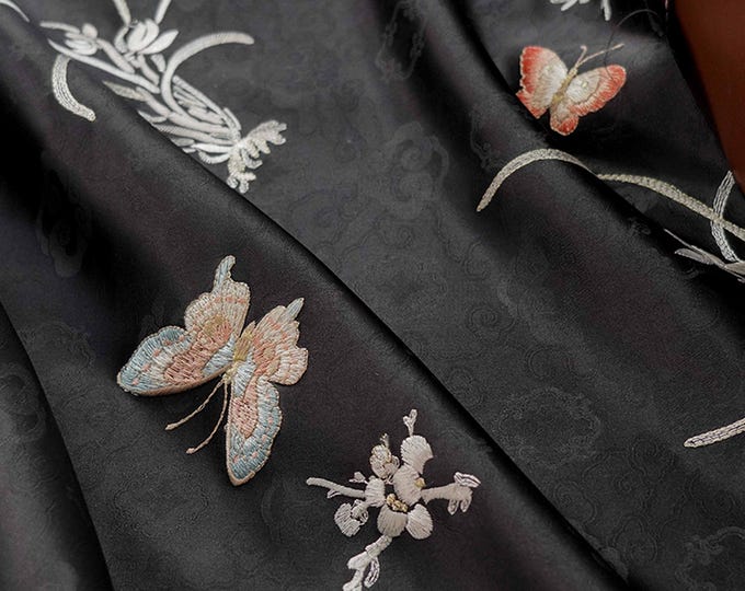 60"W Retro Palace style brocade jacquard dress fabric, Damask, Upholstery, Decor, drapery, Curtain, Handbag, Sewing/Fabric by the meter