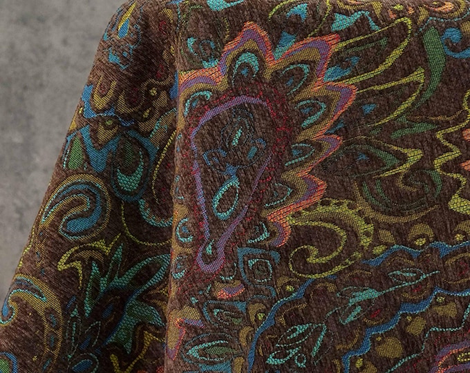 Autumn Winter Abstract Paisley Jacquard Fabric – Colorwoven Decorative Textile for Quilting, Sewing, Home Decor, 58" Wide