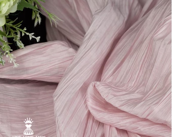 Textured Pleated Fabric – 3D Accordion & Ruffled Design, Tencel Material, Lightweight Drapey Fabric for Dresses, Skirts and Apparel, 55"