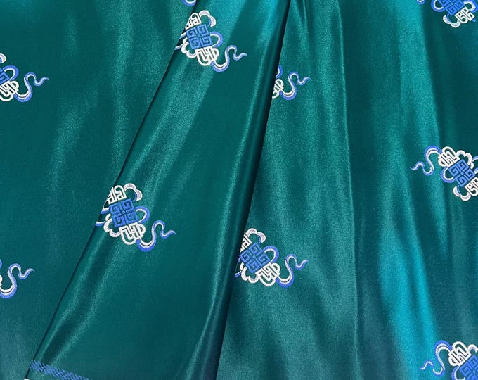 Chinese Brocade Fabric with 'Fu' Symbol – Elegant Jacquard for Cheongsam, Qipao, Kimono, Cosplay, Quilting & Home Decor, 8 Colors, 9.99