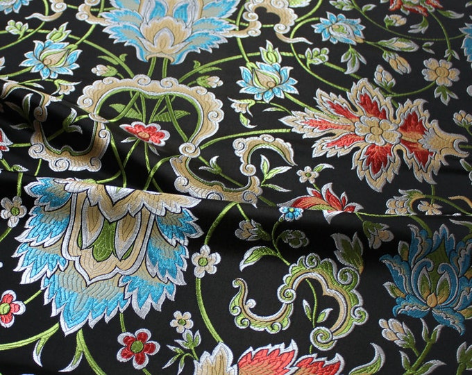 Chinese style Mongolian Gown Tibetan robe decor Brocade handmade fabric jacquard fabric, Upholstery, Quilting, drapery and Sewing fabric