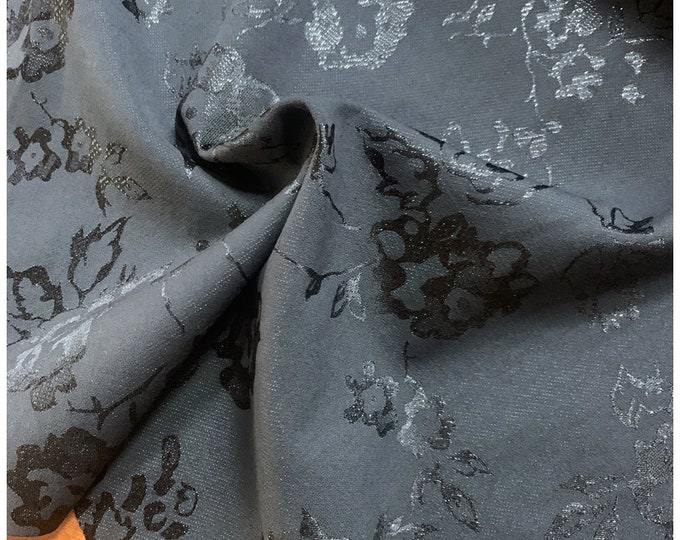 Black Floral Jacquard Fabric: Silk Cotton Blend, 57" Wide, Costume Fabric