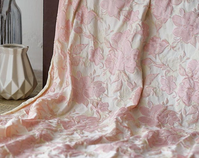 Gold Thread Jacquard Fabric: 3D Oil Painting Texture, Upholstery & Dress Sewing, 55" Wide
