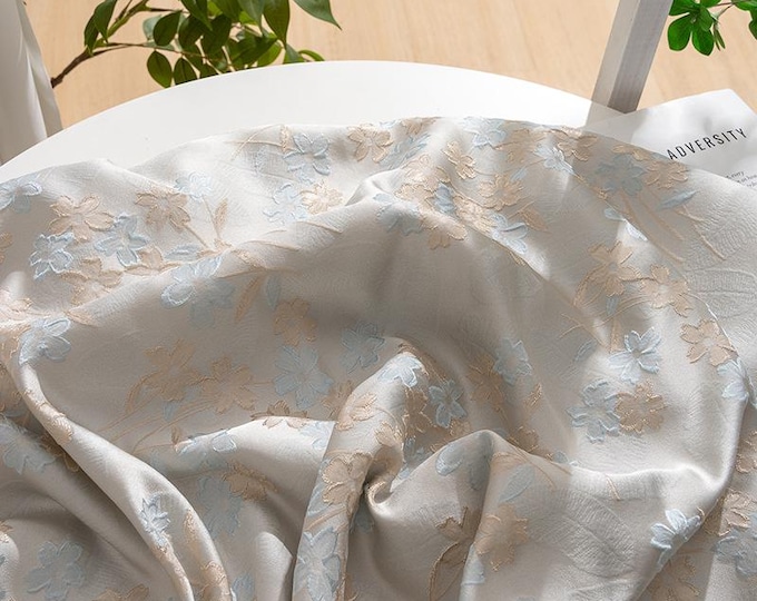 Gold thread jacquard fabric, 3D texture, Japanese style, designer fabric, Upholstery, Prom dress and Sewing fabric, 59" W By 1 Meter on SALE