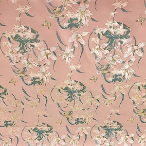 59"W Chinese Silk brocade woven damask fabric 15.99/meter, Upholstery, Quilting, Sewing, drapery/ fabric, Foli Magnolia flower on SALE