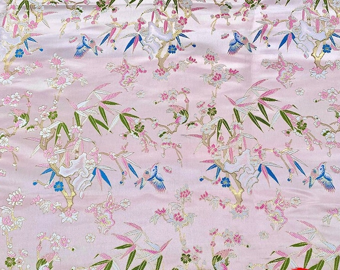 59"W satin brocade Fabric Upholstery, Jacquard design, bags, shoes, crafts, Upholstery, Decor, Costume, Curtain, bag, Sewing/Fabric by meter