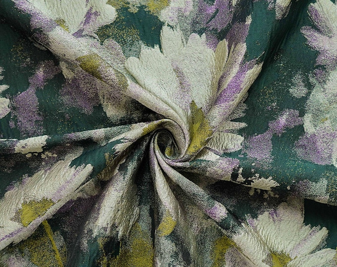 Oil painting Jacquard daisy flower fabric retro style | 57"W | Upholstery and Sewing by the meter one SALE, Dress, Handbag, Curtain fabric