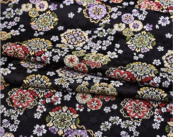 29” Width Japanese Cherry Blossom Sakura Jacquard silk brocade by meter, Kimono, Yukata, Belt, Geisha Bowknot, Upholstery, Sewing fabric