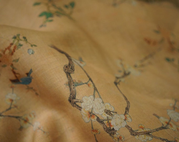 100% Ramie Fabric Samuume pattern For Clothing & Home Textile, 55“W, Upholstery, Costume, Curtain, bag, Sewing, Scarf/Fabric by the meter
