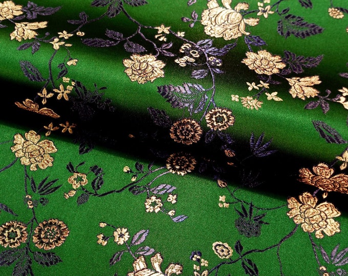 Chinese ridge Flower Brocade Fabric | 12.99 Full Meter Price | 45" Wide | 15 Colors, Upholstery, Decor, Costume, Curtain, bag, Sewing/Fabric