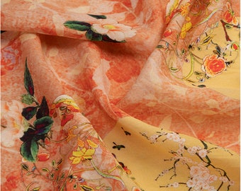 Printed Linen cotton Fabric For Clothing & Home Textile, 57“W, Upholstery, Costume, Curtain, bag, Sewing, Scarf, Pants/Fabric by the meter
