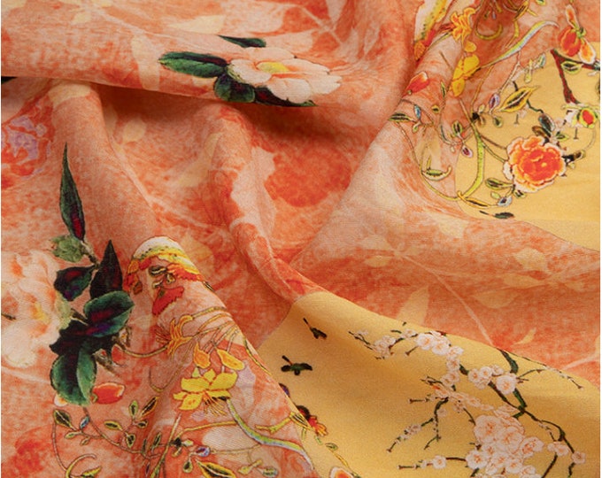 Printed Linen cotton Fabric For Clothing & Home Textile, 57“W, Upholstery, Costume, Curtain, bag, Sewing, Scarf, Pants/Fabric by the meter
