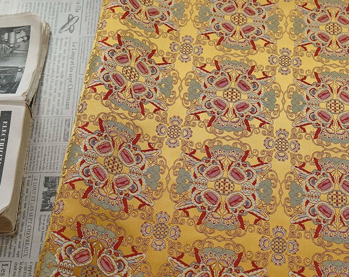 Chinese Song Brocade Fabric with Lion Jacquard – Home Décor Textile, 59"W