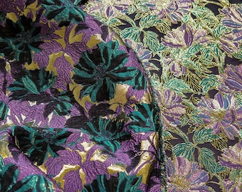 Gold Thread Floral Jacquard Fabric: 56" Wide Upholstery & Costume