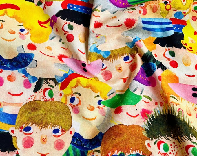 60s 100% cotton Fabric, 59“W, Upholstery, Costume, Curtain, Handbag, Scarf, Sewing, Handmade, DIY, Quilting, drapery/Fabric by the meter,