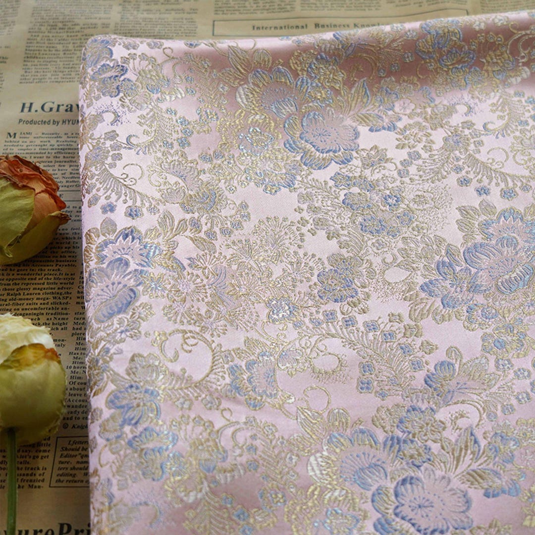 Pink Brocade Light Pink Floral Damask Brocade Fabric: 59”W Sewing Material - Etsy