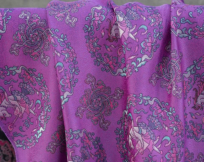 Elegant Purple Song Brocade Fabric – Subtle Textured Jacquard, 59"Wide