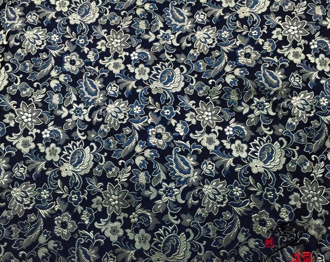 59"Wide Lucky Smile flower Pattern Brocade Fabric | 10.99 Full meter | 10 Colors| Cheongsam, Qipao, Chinese Dress, Home Decor, Pillow case