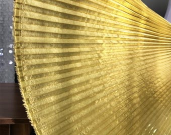 Mermaid Pleated Organza Fabric, 55" Wide 3 Colors Designer Fabric, Wedding, Gowns, Crafts, Events, Stiff shape and Texture Decor, Costume