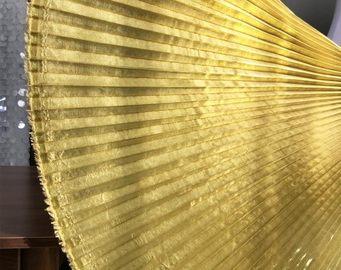 Mermaid Pleated Organza Fabric, 55" Wide 3 Colors Designer Fabric, Wedding, Gowns, Crafts, Events, Stiff shape and Texture Decor, Costume