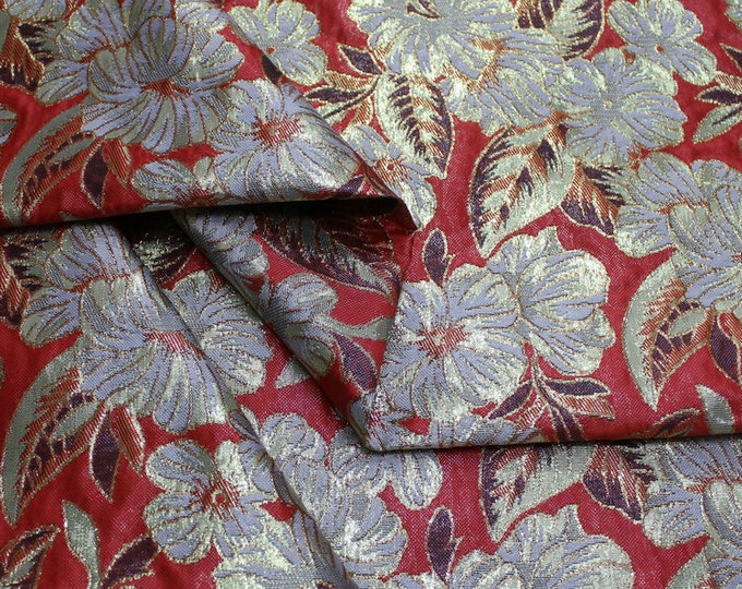 Metallic Peony Satin Brocade, 3 patterns 29.5"W Fabric, Home decor, Upholstery Cushion cover Pillow case, Bustiers suit cheongsam Qipao