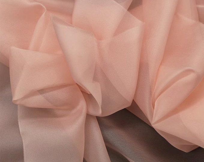 Thin transparent soft organza Fabric, High-density solid color wedding fabric, costumes, veil, background, by the meter, 59"W, 16colors