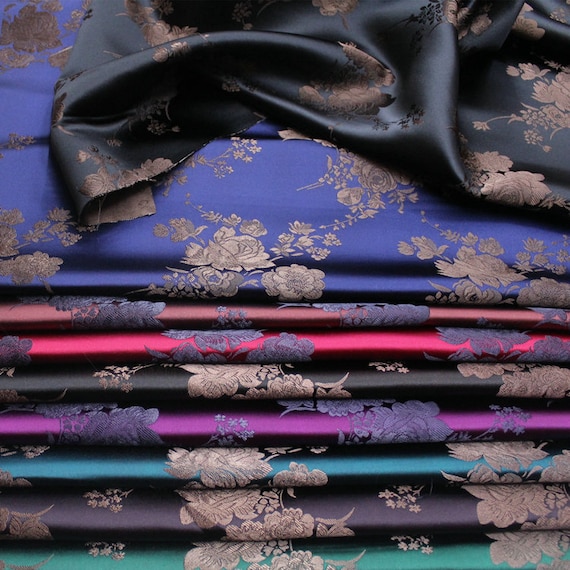 Buy Chinese Traditional Floral Jacquard Brocade Fabric Floral Curtain dress DIY Making Fabric Home Furniture Fabric Online in India Etsy