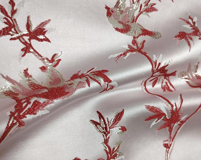 4 colors Jacquard Fabric 3D Gold thread bird floser Design, 59" W, Upholstery, Decor, Costume, Curtain, Handbag, Sewing/Fabric by the meter
