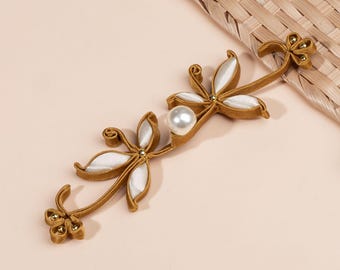 Handmade Chinese Knot Frog Buttons: Pearl Bead Cheongsam Closure